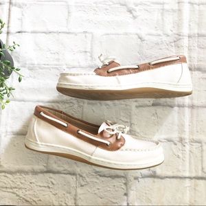 Sperry Firefish White Glitter Sparkle boat shoes